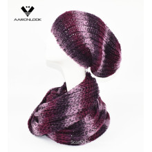 Fashion Acrylic Sequins Yarn Winter Knitted Set